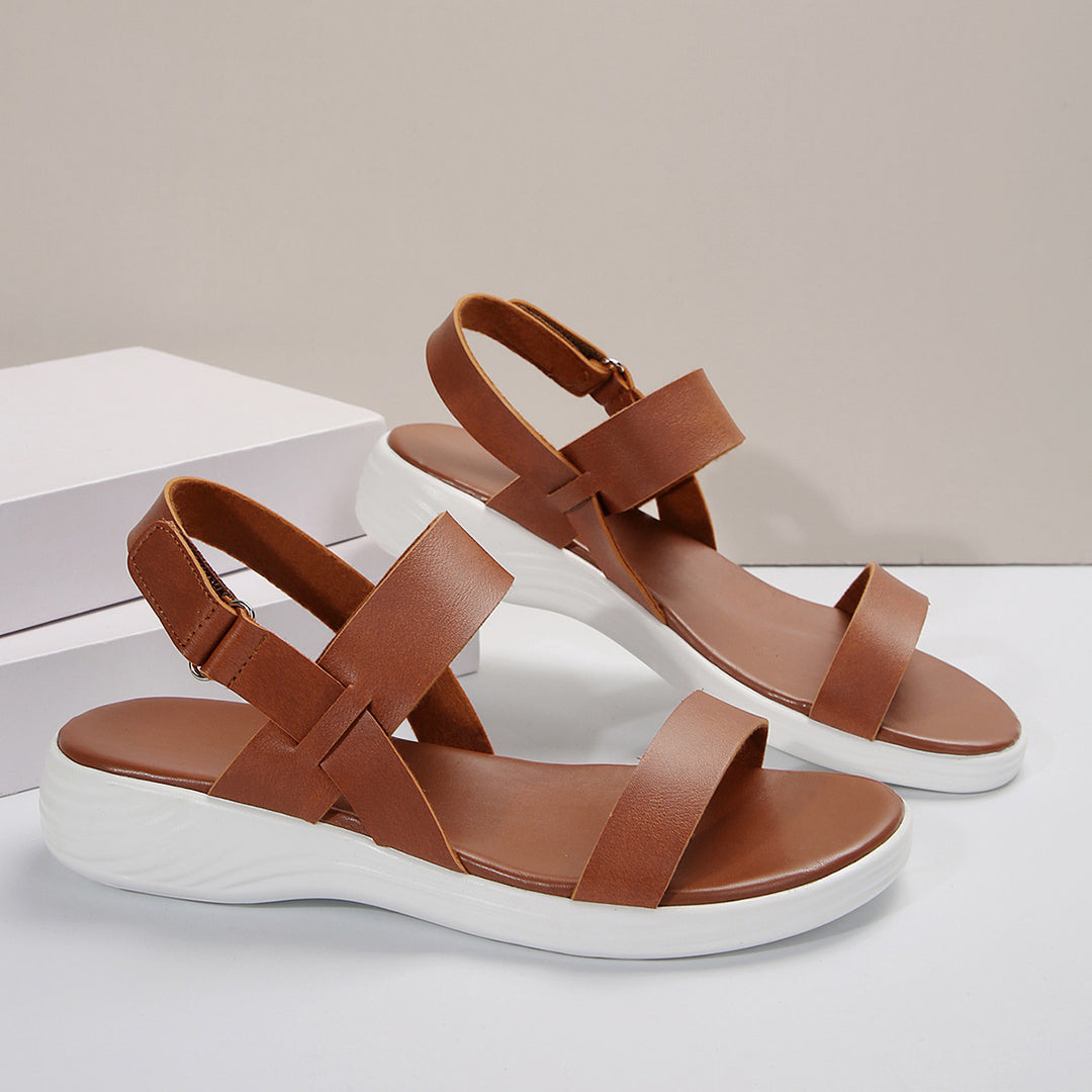 Damen Komfortable Riemensandalen mit gepolstertem Fußbett EB