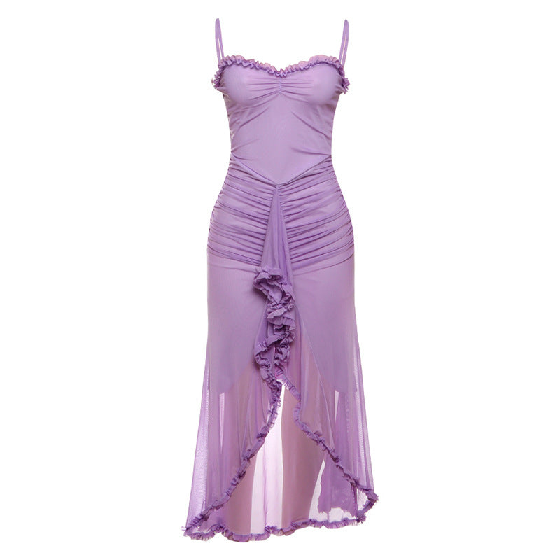 Damen Elegantes Wickelkleid mit Rüschendetails und figurbetontem Schnitt EB