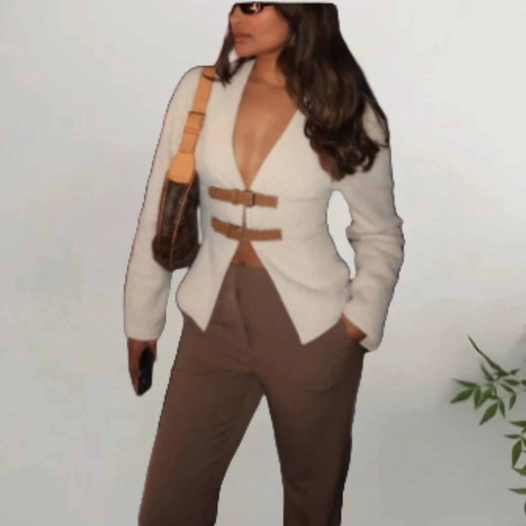 Damen eleganter Blazer mit innovativem Verschlusssystem EB