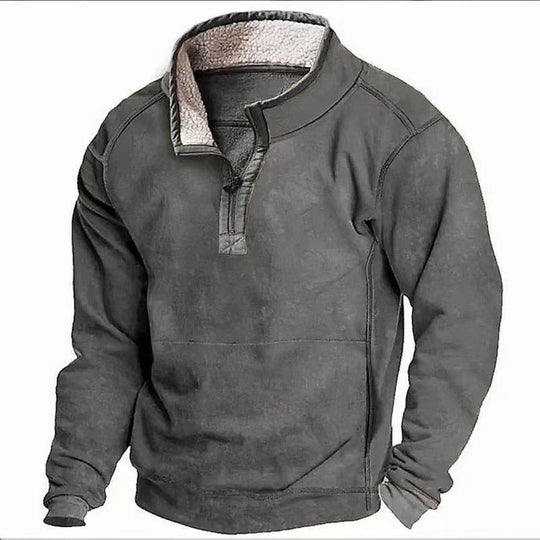 Herren Fleecesweater mit hochgeschlossenem Kragen und praktischem Reißverschluss EB