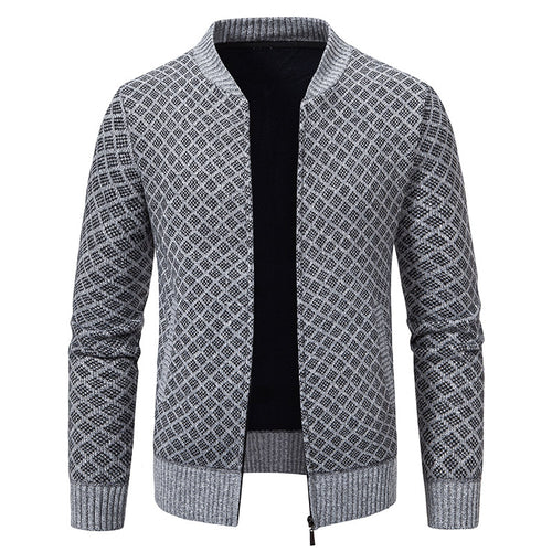 Herren Strickjacke mit modernem Zippverschluss und strukturiertem Design EB