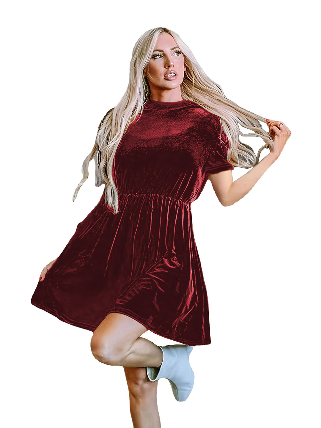 EB | Einfarbiges Samtkleid