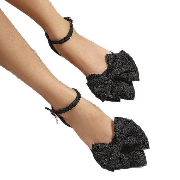 Damen elegante Slipper mit großer Schleifenapplikation EB