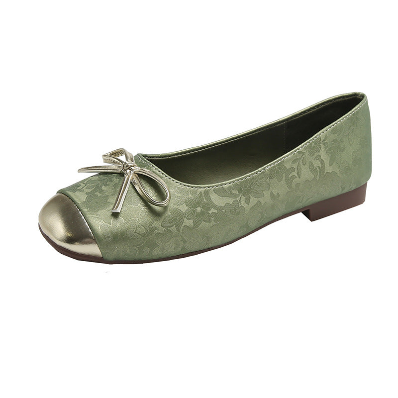 Damen Ballerinas mit elegantem Schleifen-Design und raffiniertem Metallverschluss EB