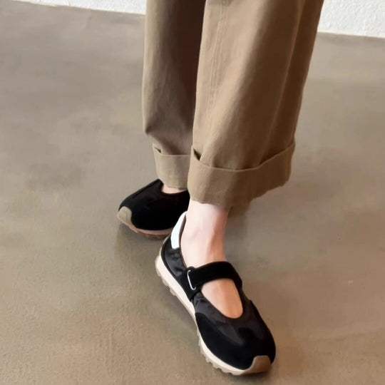 Damen modische Sneakers mit verstellbarem Klettverschluss und komfortabler Sohle EB