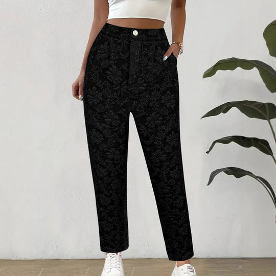 Damen Blumenmuster Hose im eleganten Casual-Stil EB