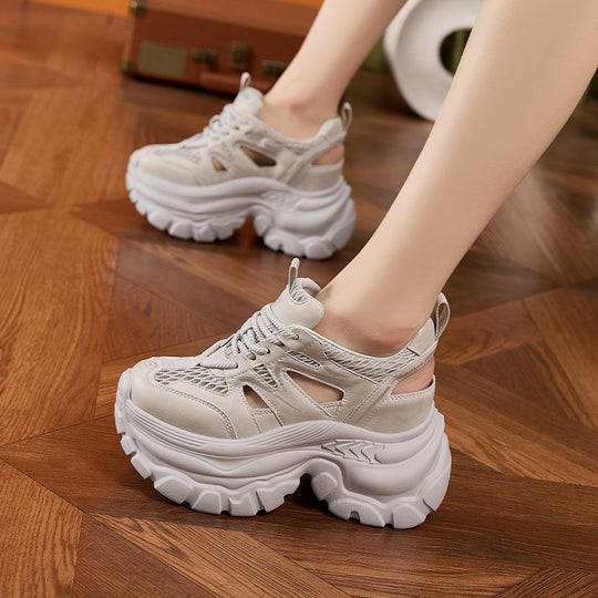 Damen Sneakers mit luftiger Mesh-Oberfläche und extragroßer Plattform EB