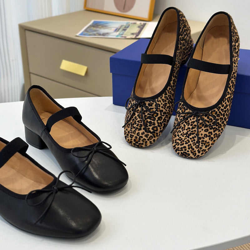 Damen Elegante Ballerinas mit Schleifen-Detail EB