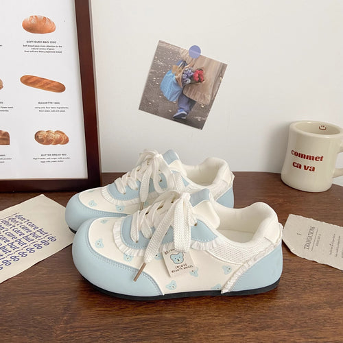 Damen Sneakers mit verspieltem Bärenmotiv und komfortabler Sohle EB