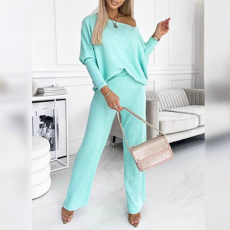 Damen Lässiges Oberteil und weite Hose Set EB