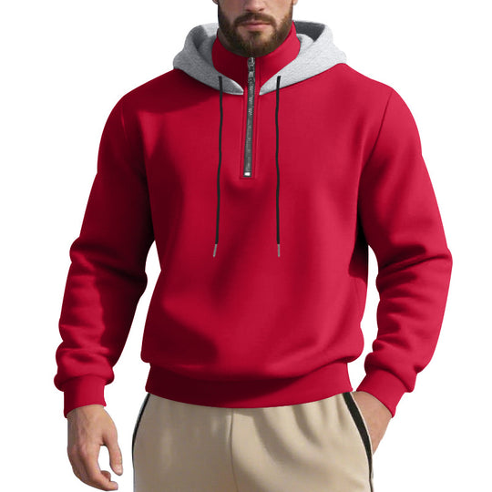 Herren Sweatshirt mit Reißverschluss und hohem Kragen EB