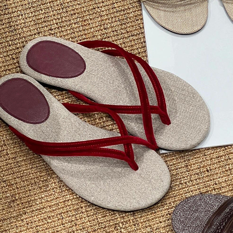 Damen Zehentrenner-Sandalen mit flexiblem Fußbett und elegantem Riemendesign EB