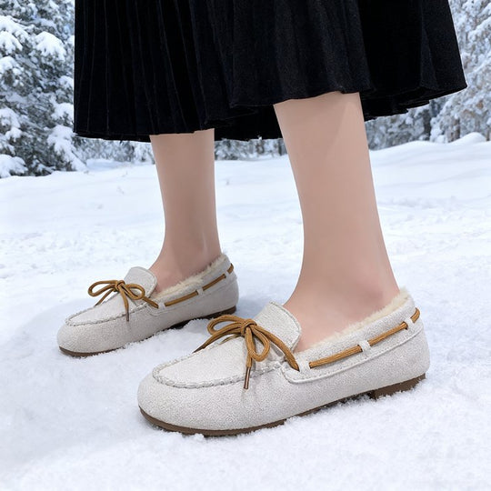 Damen Mokassins mit warmem Futter und eleganter Schnürung EB