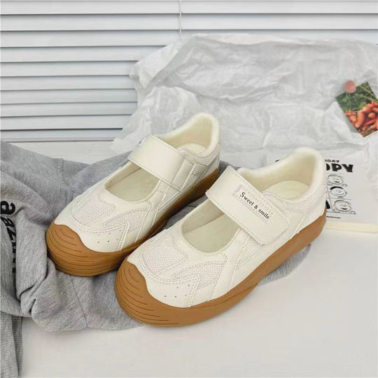Damen Komfortable Sneakers mit praktischem Klettverschluss und atmungsaktiver Mesh-Oberfläche EB
