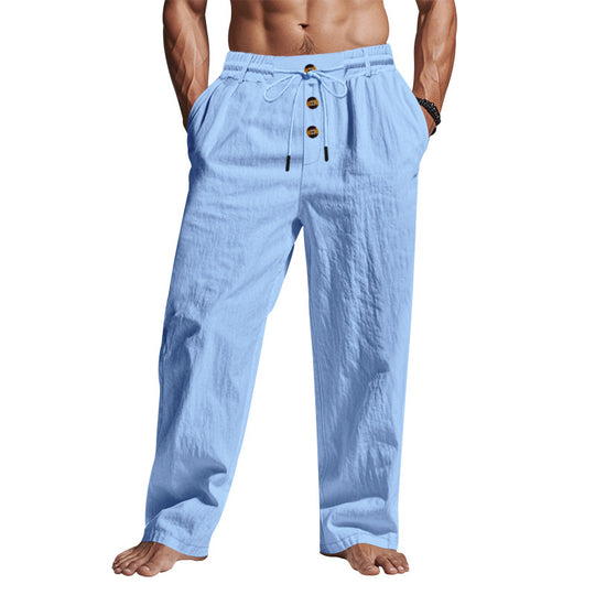 Herren lässige Freizeithose mit verstellbarem Kordelzug und praktischen Seitentaschen EB