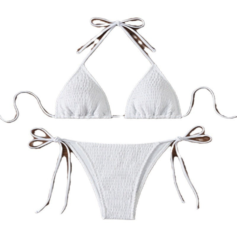Damen Triangel-Bikini mit Rüschendetail und verstellbaren Trägern EB