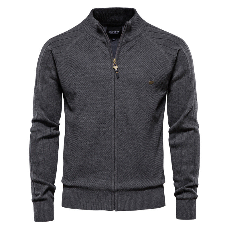 Herren Strickjacke mit Stehkragen EB