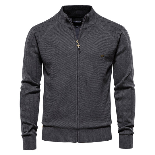 Herren Strickjacke mit Stehkragen EB