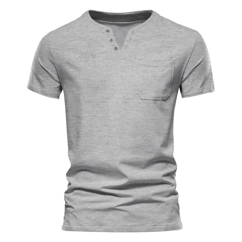 Herren Kurzarmshirt mit Knopfleiste und Brusttasche EB