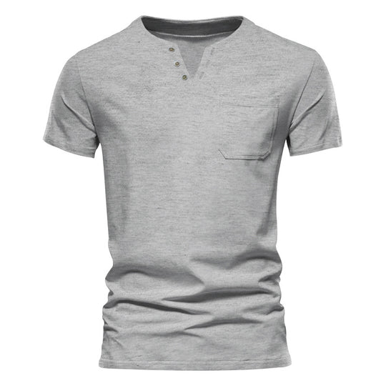 Herren Kurzarmshirt mit Knopfleiste und Brusttasche EB