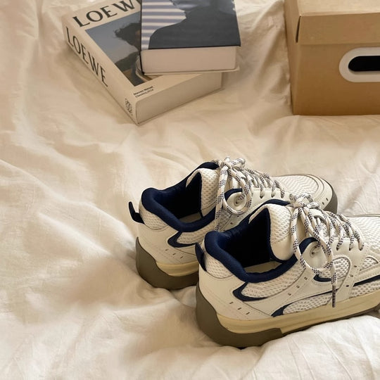 Damen Sportliche Sneaker mit atmungsaktiver Netzoberfläche und stabiler Sohle EB