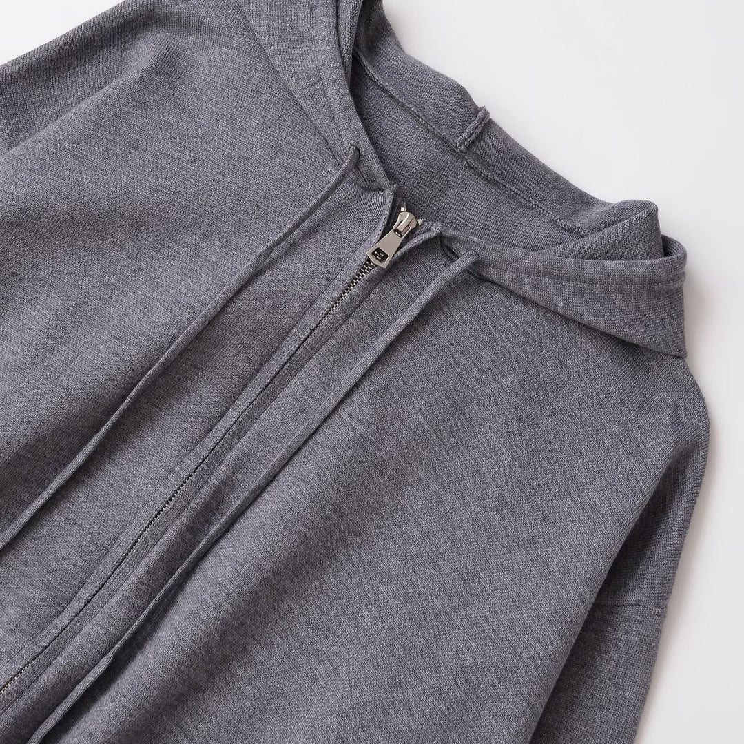 Damen lässige Kapuzenjacke mit Reißverschluss EB