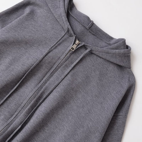 Damen lässige Kapuzenjacke mit Reißverschluss EB