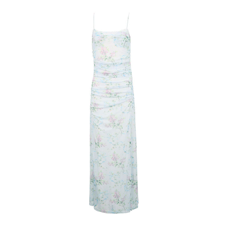 Damen Maxikleid im romantischen Floral-Design mit verstellbaren Trägern EB