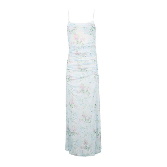 Damen Maxikleid im romantischen Floral-Design mit verstellbaren Trägern EB