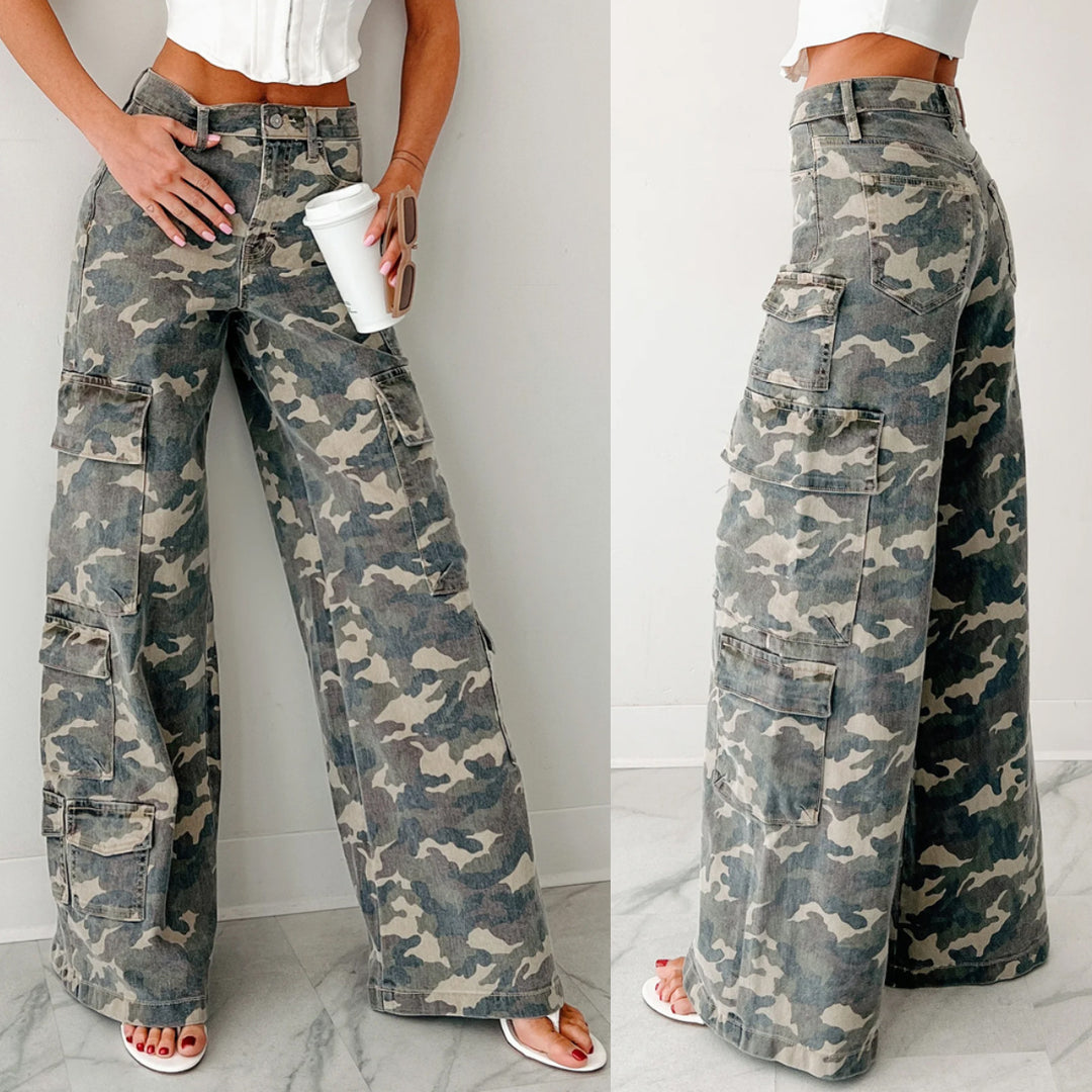 Damen Cargo-Hose mit weitem Schnitt und praktischen Taschen EB