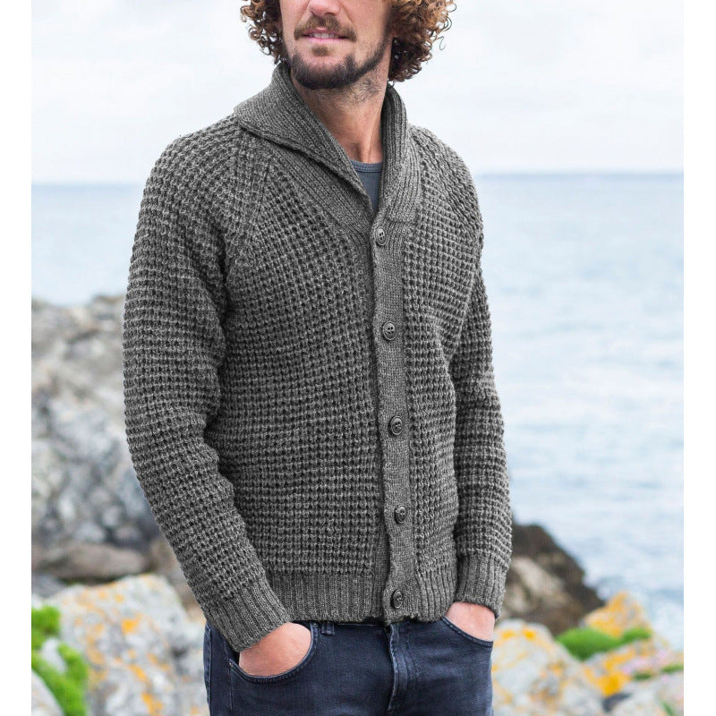 Herren Strickjacke mit feinem Strukturdesign und praktischen Knöpfen EB