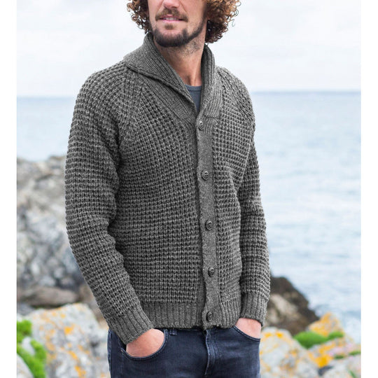 Herren Strickjacke mit feinem Strukturdesign und praktischen Knöpfen EB