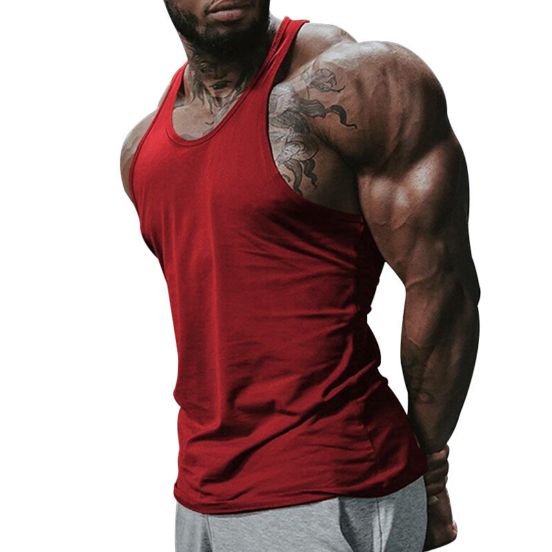 Herren atmungsaktives Fitness Tanktop mit Racerback-Design und körperbetontem Schnitt EB