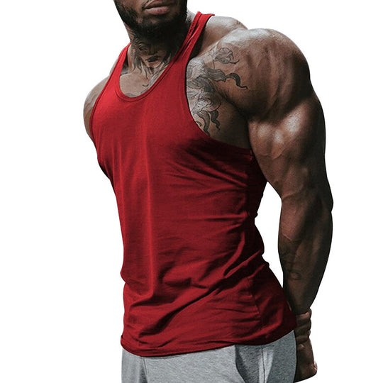 Herren atmungsaktives Fitness Tanktop mit Racerback-Design und körperbetontem Schnitt EB