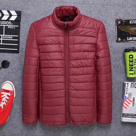 Herren nan ultraleichte Steppjacke mit Stehkragen und durchgehendem Reißverschluss EB