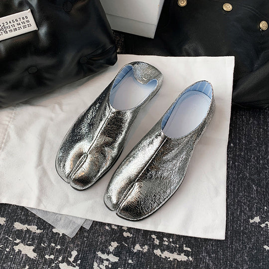 Damen modische Slipper mit glänzender Oberfläche und bequemem Schnitt EB