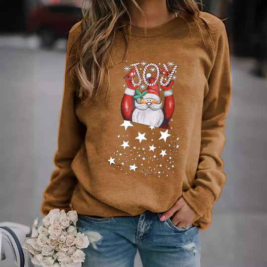 Damen Sweatshirt mit festlichem Weihnachtsmotiv EB