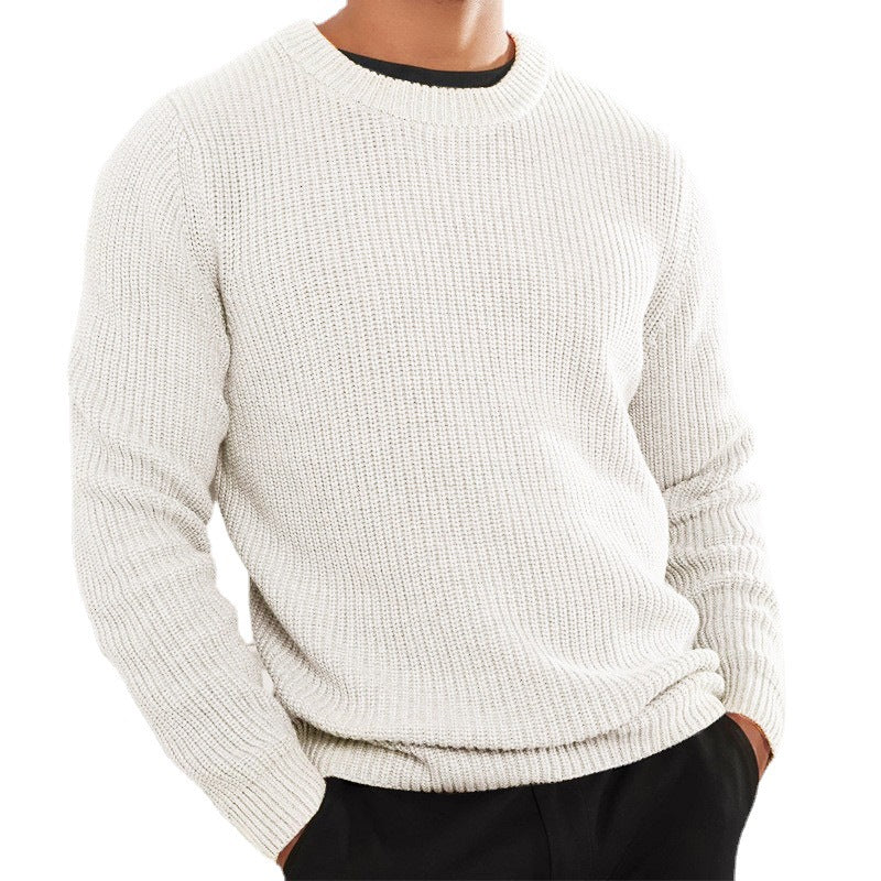 Herren Grobstrickpullover mit strukturiertem Design und hochgeschlossenem Kragen EB