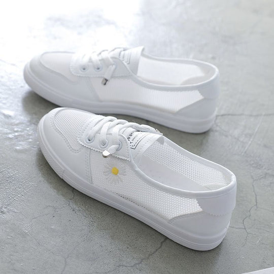 Damen Sportliche Sneakers mit atmungsaktiver Mesh-Oberfläche und floralem Detail EB