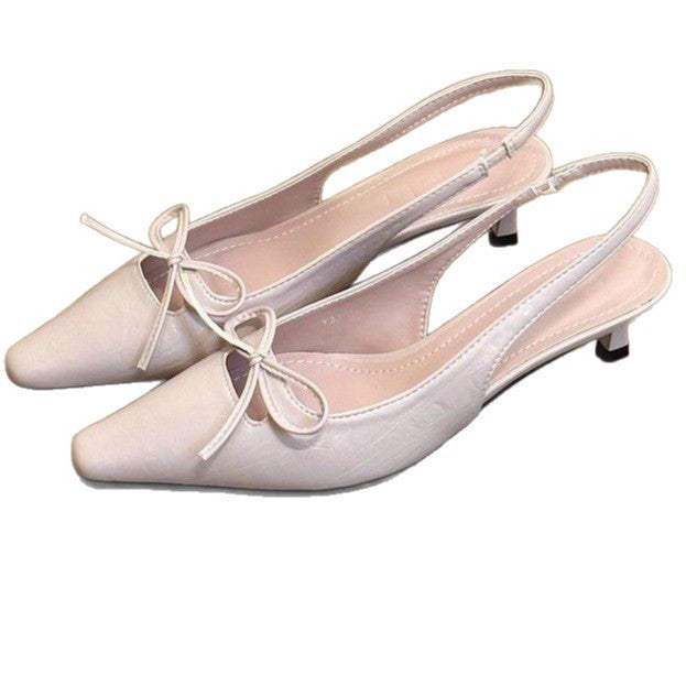 Damen elegante Slingback-Ballerinas mit modischem Schleifendetail und komfortablem Fußbett EB