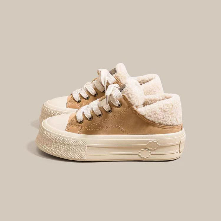 Damen warme Sneaker mit hohem Kragen und kuscheligem Innenfutter EB