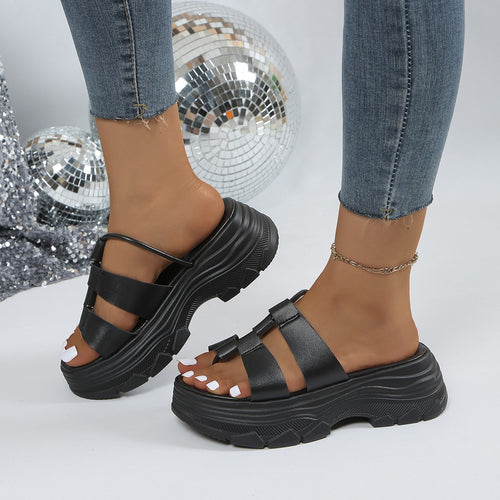 Damen Komfortable Riemchen-Sandalen mit modischem Profil und rutschfester Sohle EB