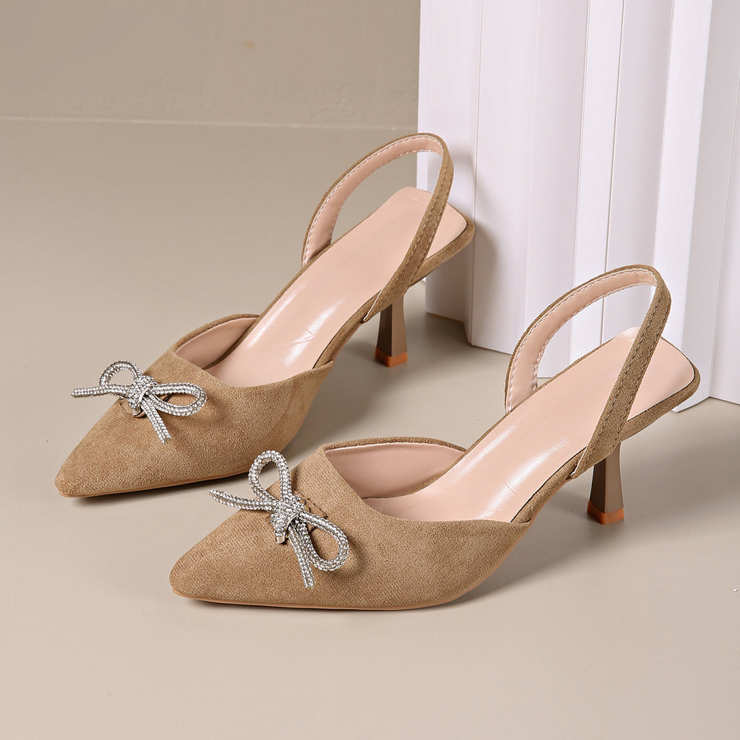 Damen Slingback Pumps mit eleganter Schleifenverzierung EB