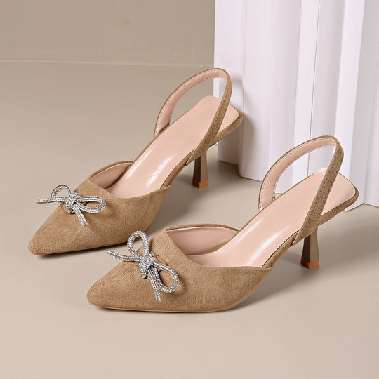 Damen Slingback Pumps mit eleganter Schleifenverzierung EB