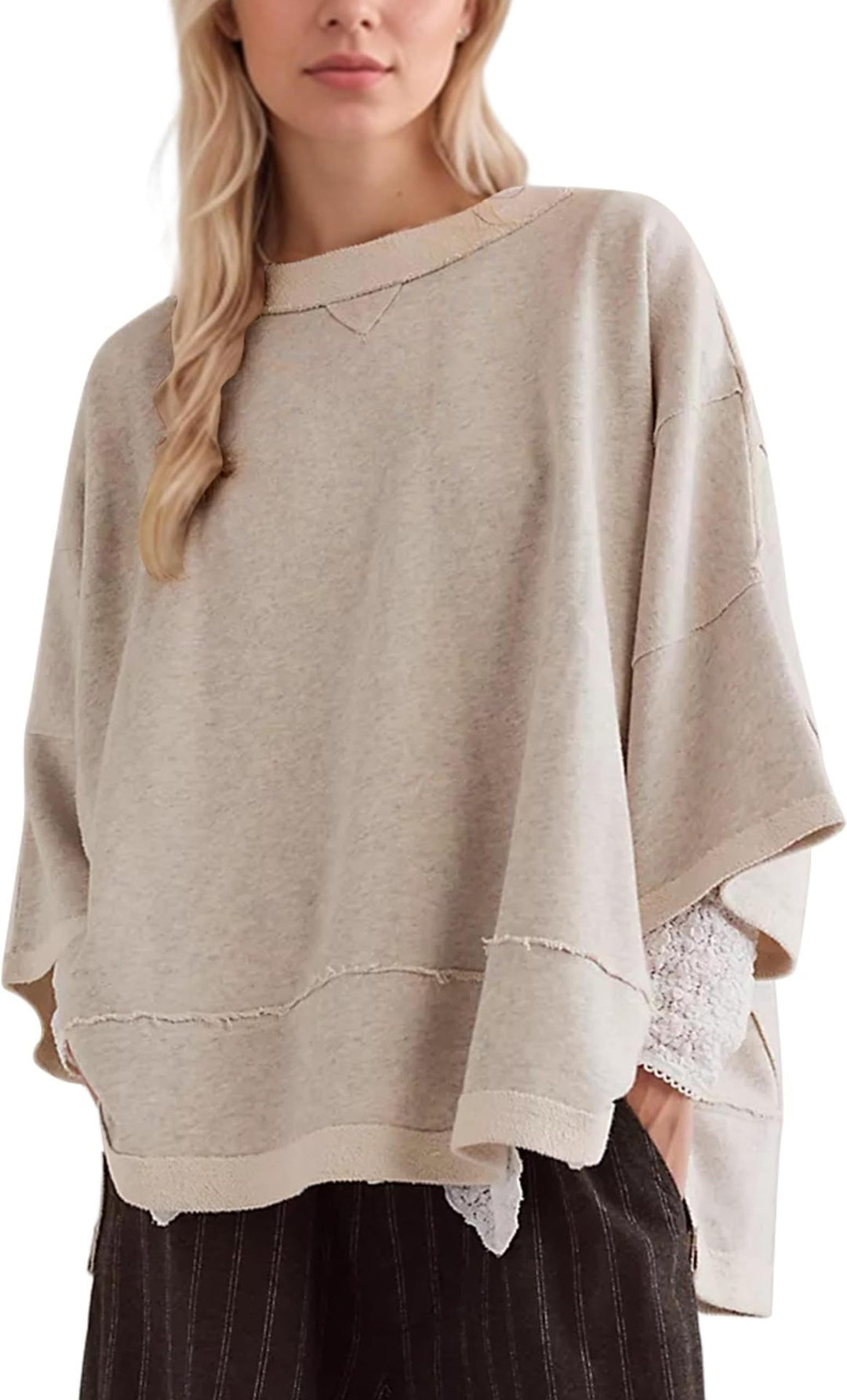 Damen oversized Sweatshirt mit fließendem Schnitt EB