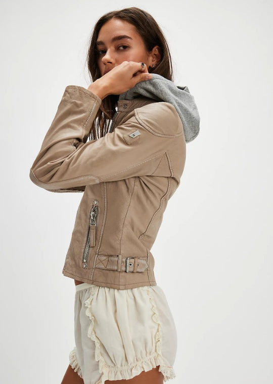 Damen stylische jacke mit abnehmbarer Kapuze EB