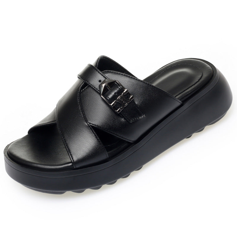 Damen Wedge-Sandaletten mit modischem Riemendesign und bequemer Sohle EB