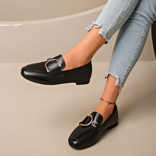 Damen elegante Mokassins mit exklusivem Schnallenakzent EB