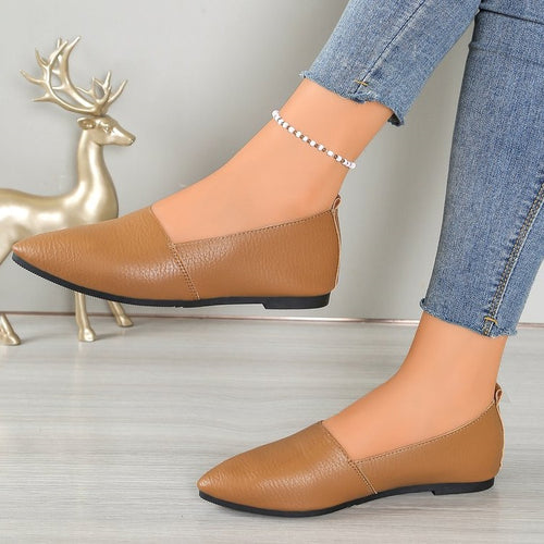Damen Ballerinas mit elegantem Schnitt und hochwertiger Lederoberfläche EB