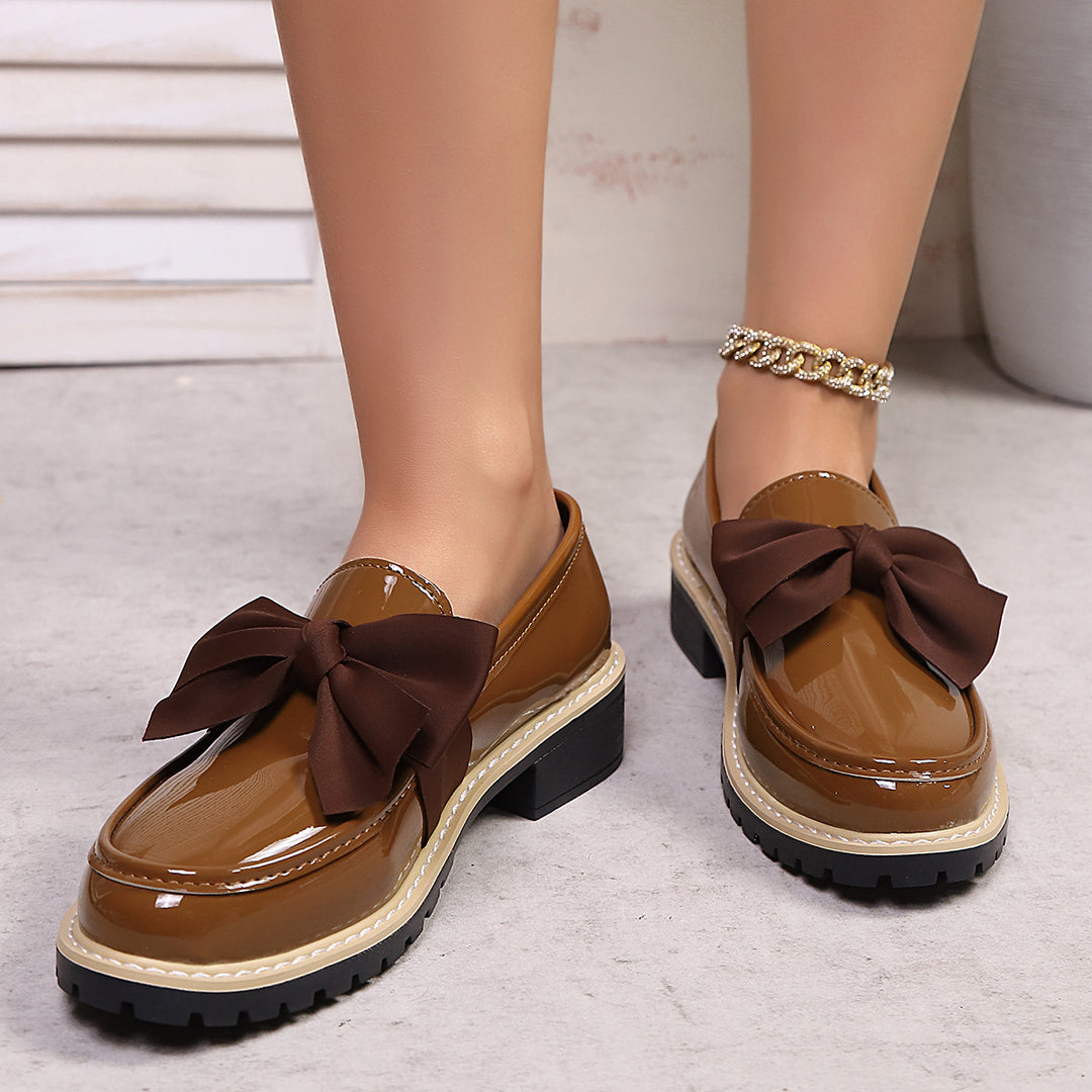 Damen Ballerina-Schuhe mit dekorativen Schleifen und rutschfester Sohle EB